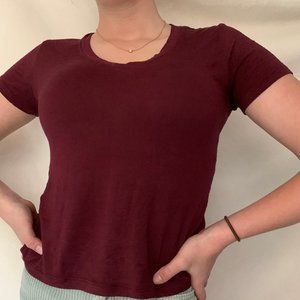 Brandy Melville Maroon V-neck Top